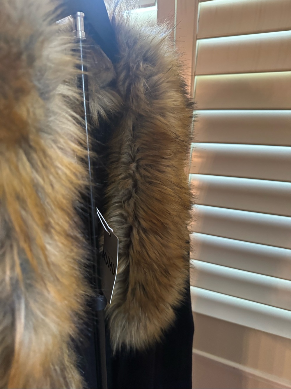 NEW Show Me Your MuMu Black Longline Lombardi Coatigan with Faux Fur Collar - Picture 7 of 10